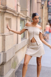 Pia Asymmetric Mid Rise Skort
