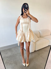 Winnie Satin Bubble Hem With Bow Detail Mini Dress