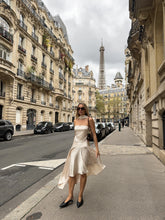 Gracie Asymmetric Satin Midi Skirt