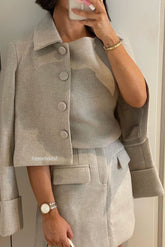 Adeline Boatneck Tweed Top