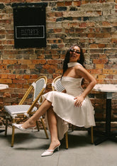 Gracie Asymmetric Satin Midi Skirt