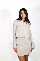 Adeline Tweed Pocket Detail Mini Skirt