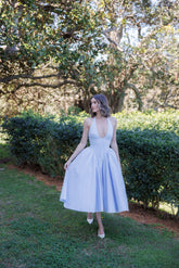 Lucia Halterneck Basque Waist Midi Dress